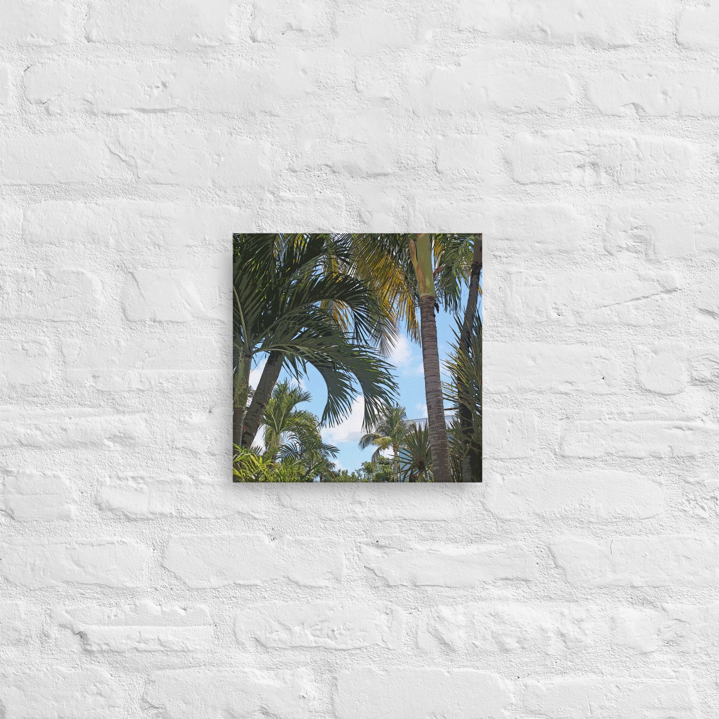 Canvas palm trees sky