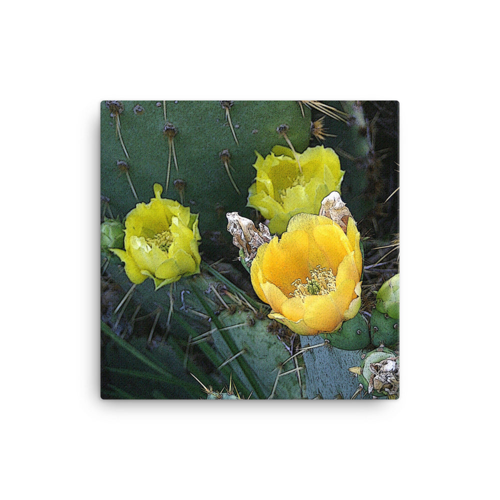 Canvas yellow cactus