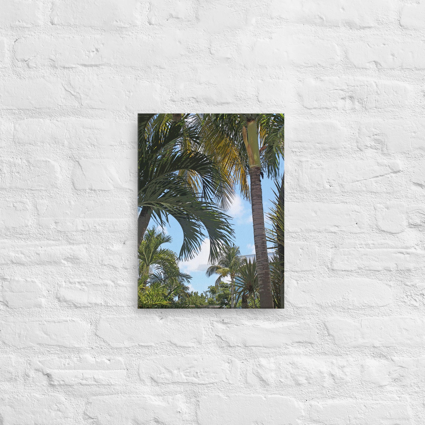 Canvas palm trees sky