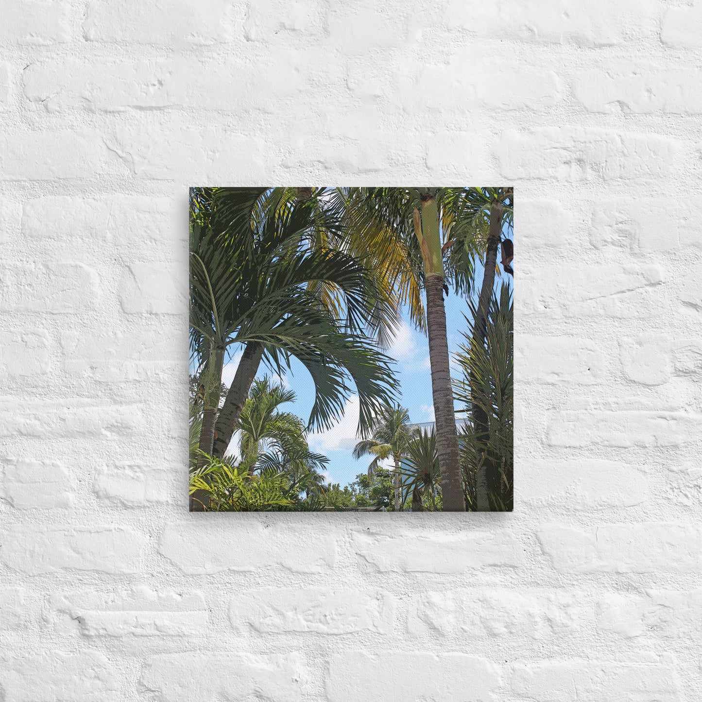 Canvas palm trees sky