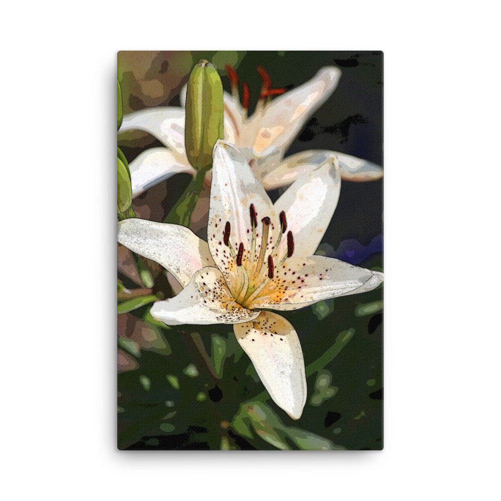 Canvas white lilies