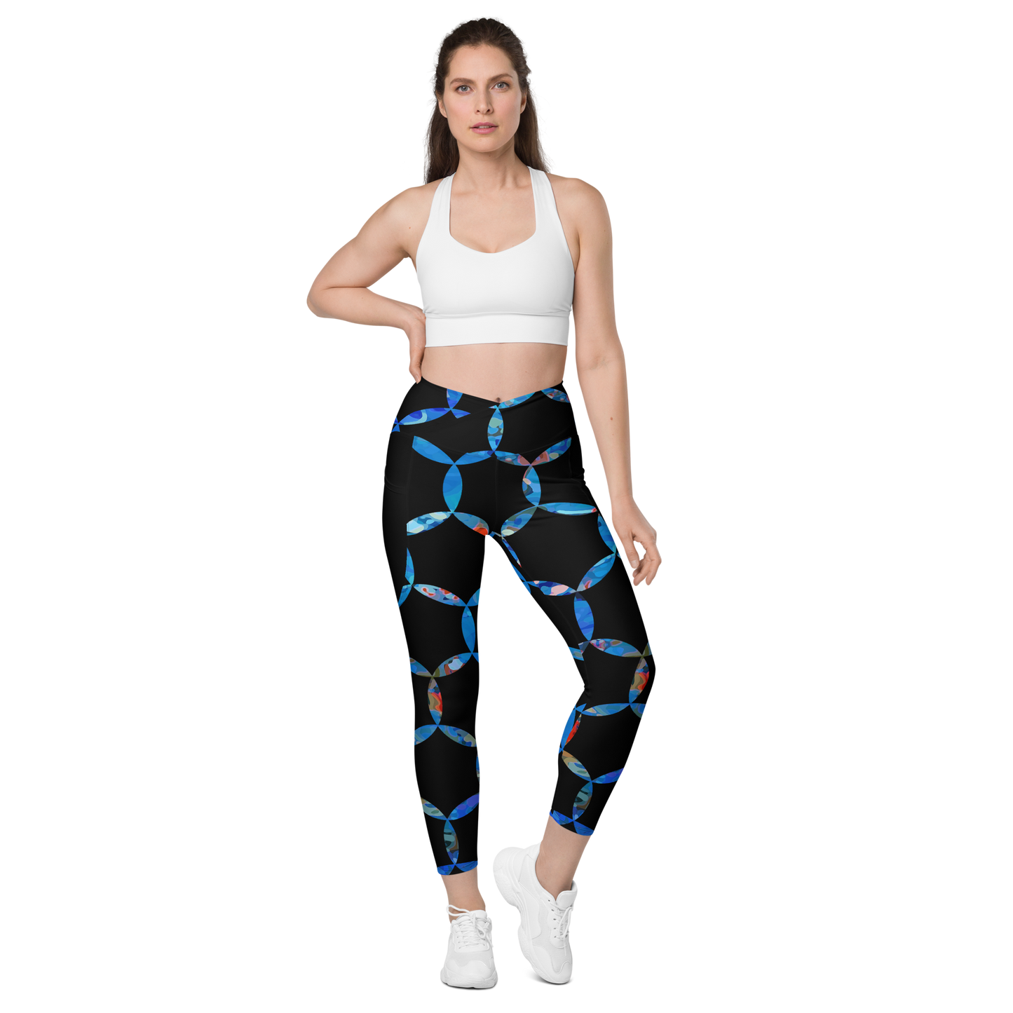 Crossover leggings with pockets